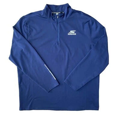 Skechers 1/4 Zip Pullover Mens XXXL Golf GO RUN Blue Long Sleeve Stretch - Image 1 of 4