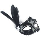 Diamond Feather Eye Mask Lace Flower Masquerade Mask  Performance