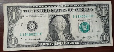 AUGUST 22, 1940 $1 One Dollar Bill Federal Reserve DATE NOTE.  FREE SHIPPING. - Image 1 of 3