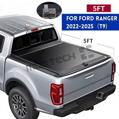 NEW 5FT Retractable Truck Bed Hard Tonneau Cover Fits 2022-2025 Ford Ranger T9 - Image 1 of 4