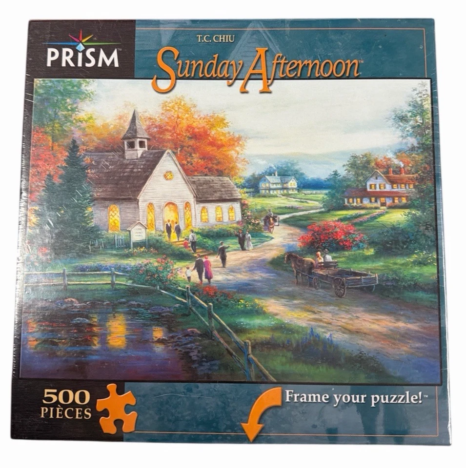 Rompecabezas Prizm Sunday Afternoon 500 piezas TC CHIU hecho en EE. UU. regalo 19"x13" Foto 1 de 2
