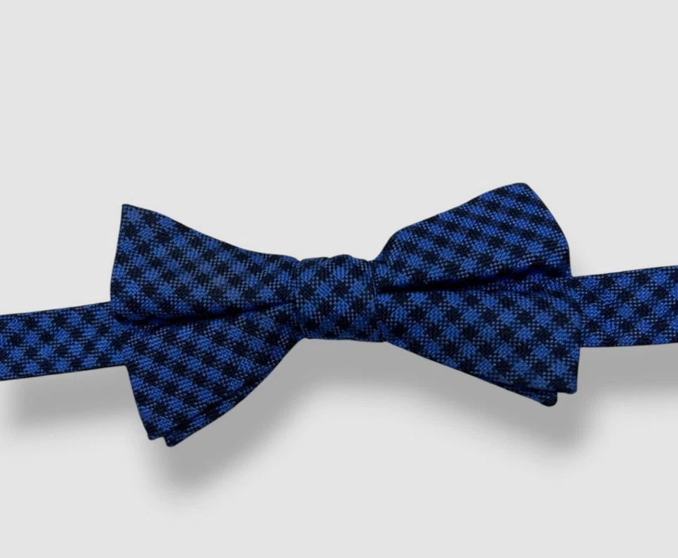 Мужской синий клетчатый предварительно завязанный шелковый галстук-бабочка Tommy Hilfiger - Изображение 1 из 1