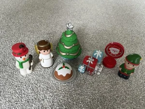 ELC Happyland Christmas Figures Bundle 7 Pieces. Tree Snowman Angel Presents Etc - Picture 1 of 2