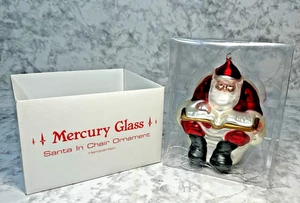 Adorno grande de vidrio de mercurio Dept 56 7,25" Santa en silla - pintado a mano #77014 - Imagen 1 de 24