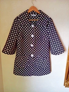 Ginger+Soul Scuba Fabric Mod 60s Style Jacket S Small Black White - Picture 1 of 9