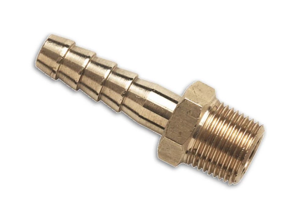 BRASS MALE BSPT HOSE TAIL FITTINGS - 1/8" TO 2" - WATER, FUEL, GAS, OIL HOSETAIL - Image 1 of 1