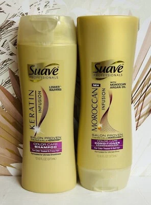 Suave Professionals ~ Champú y acondicionador de queratina con aceite de argán 12,6 fl oz  Foto 1 de 2