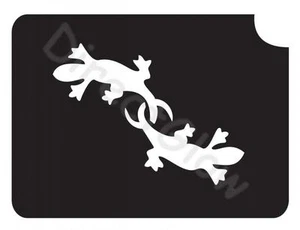 Plantilla de tatuaje de maquillaje brillante arte corporal Twin Geckos 1003 2,75"" x 3,75"" - paquete de 5 - Imagen 1 de 1