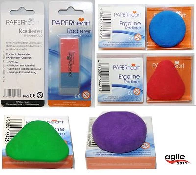 Radiergummi Paperheart "ERGOLINE Duo –Dreieck- Rund radiert sehr gut und genau
