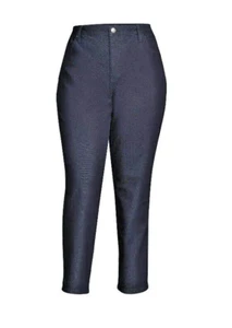 Terra & Sky Damen Übergröße blau dunkel gewaschen Gr. 26W gerade Bein Hochhausjeans - Bild 1 von 9
