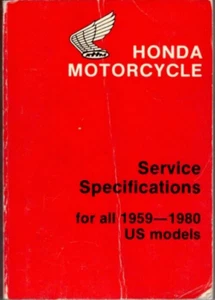 Genuine Honda Dealer/Owner's Service Specification Manual 1959-1980 Motorcycles - Picture 1 of 5