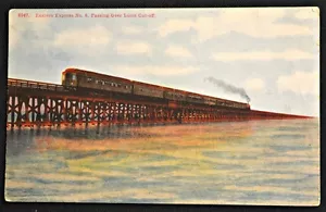 Postal de ferrocarril Eastern Express #6 que pasa por encima de Lucin corte PC alrededor de la década de 1910 - Imagen 1 de 1