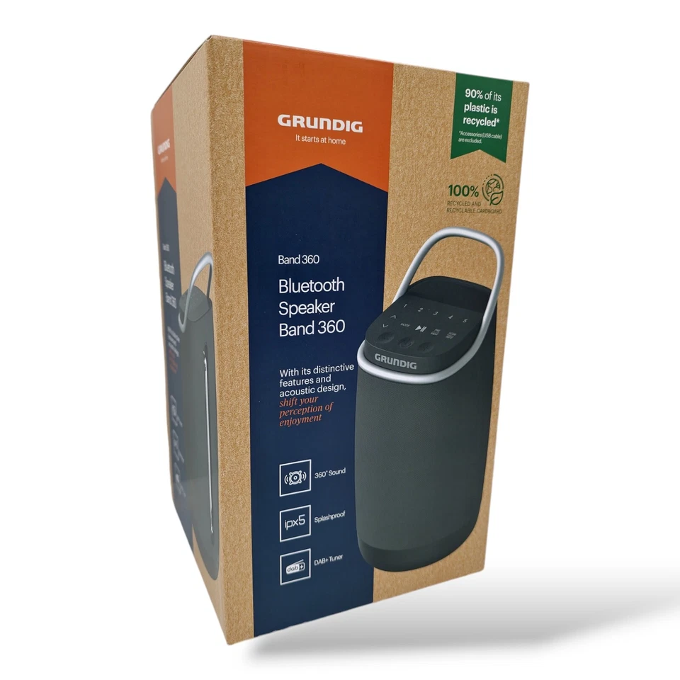 Grundig GBT Band 360 - Akku Bluetooth Lautsprecher Integriertes UKW + DAB+ Radio - Bild 1 von 1