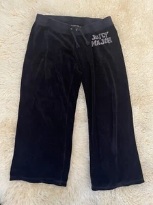 Juicy Couture YTK “JUICY MAJOR” tracksuit Terry Cloth Pants Black Size Small - Picture 1 of 16
