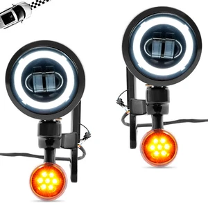 Fog Light Bracket Turn Signal LED For Harley Street Glide Road King 1994-Up - Picture 1 of 22