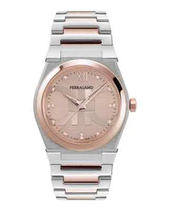 Ferragamo Men's SFYF01223 Vega Holiday DIAMONDS Two-Toned SS 40mm Swiss Watch - Picture 1 of 9