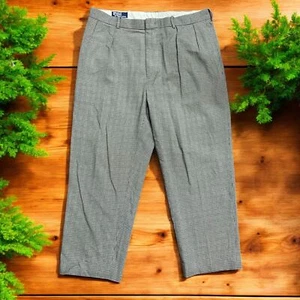 Polo Ralph Lauren Vintage Houndstooth Grey Slacks Pants Men's Size 40W x 30L - Picture 1 of 9