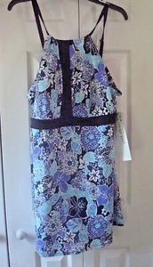 Traje de baño Damas Plus azul floral talla 22W ajuste de orilla - Imagen 1 de 2