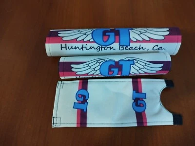 GT WINGED BIKE BMX JUEGO DE ALMOHADILLAS VÁSTAGO MANILLAR TUBO SUPERIOR ALMOHADILLAS DE BICICLETA DE COLECCIÓN VIEJA ESCUELA Foto 1 de 4