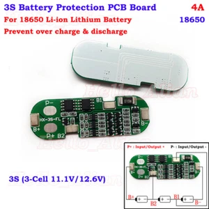 3S 4A 18650 Li-ion Lithium Battery Cell Charger BMS Protection Board 11.1V 12.6V - Picture 1 of 5