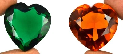 Regalo de San Valentín 90-100 quilates citrino y amatista gemas en forma de corazón par certificado Foto 1 de 4