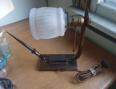 1937 SHEAFFER PLUMA ESTILOGRÁFICA JUEGO DE ESCRITORIO FORT MADISON, LÁMPARA ELÉCTRICA IOWA FUNCIONA MUY BIEN Foto 1 de 4