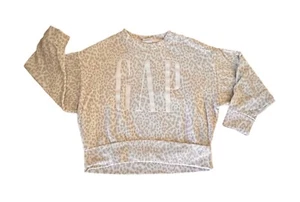 Gap Kids Snow Leopard Logo Crew Neck Sweatshirt Girls S (6/7) - Picture 1 of 4