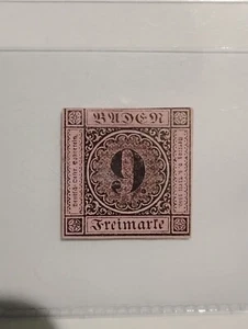 1851 BADEN German State #4a VF 1st Printing Thin Paper SCV $2800. - Picture 1 of 2
