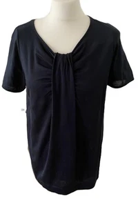 COS Women's Top M Black 100% Cotton with front pleat detail - Picture 1 of 17