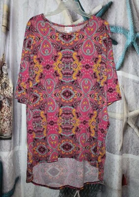 Blusa túnica boho elástica manga corta estampado cachemir LuLaRoe® - Talla 2XL Foto 1 de 4