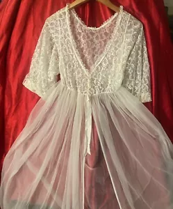 Vintage 60s Belle Smith Sm Bridal Lingerie, Night Gown Lace sheer sexy, goddess - Picture 1 of 9