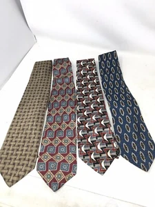 Vtg Designer Neck Tie Lot of 4 Oscar De La Renta Bill Blass Alexander Julian ... - Picture 1 of 7