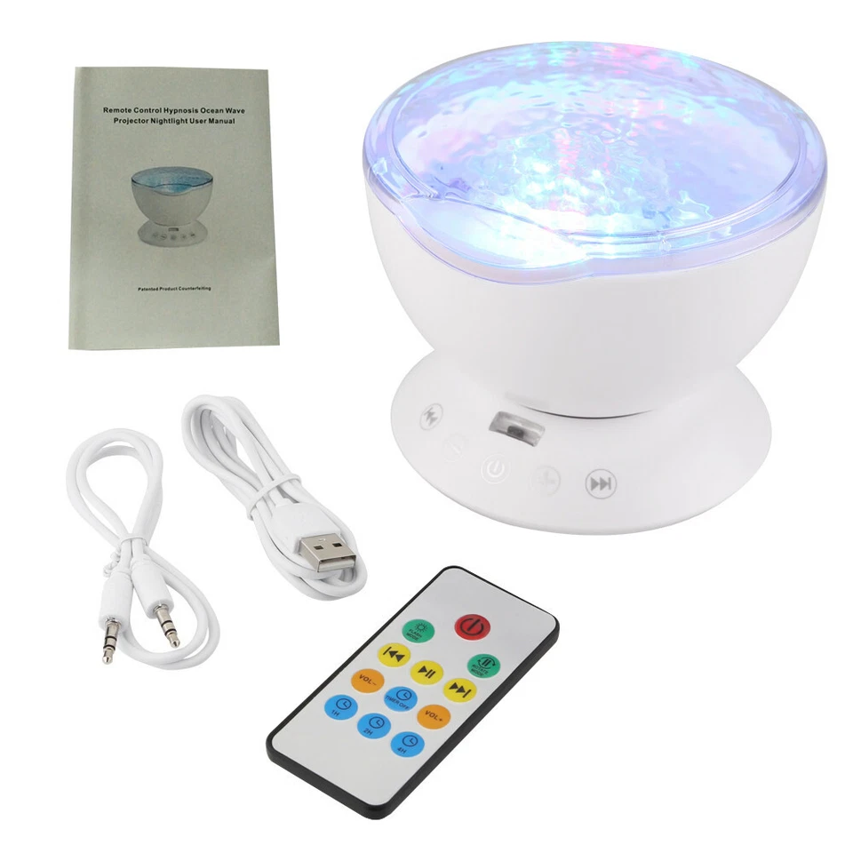 远程海浪投影仪 LED 儿童夜灯 LED 星月装饰灯美国 — 第 1/4 张图片