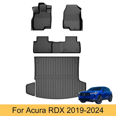 3D TPE Rubber Floor Mats & Trunk Mat All Weather For 2019-2024 Acura RDX - Image 1 of 4