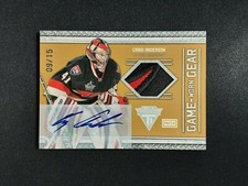 2011-12 Titanium Game Worn Gear Autograph Patch #94 Craig Anderson 9/15 AUTO