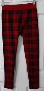 Junior's Women's LEGGINGS Red Black Stretch Elastic Waist Size M/L No Boundaries - Picture 1 of 5