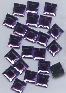 PC44 *** 30 pierres à coudre à facettes acrylique carré 14mm VIOLET - Picture 1 of 1