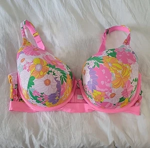 Sujetador Cacique Mujer Boost Balconette 44F Floral Rosa Caliente Estampado Vintage Flores - Imagen 1 de 10