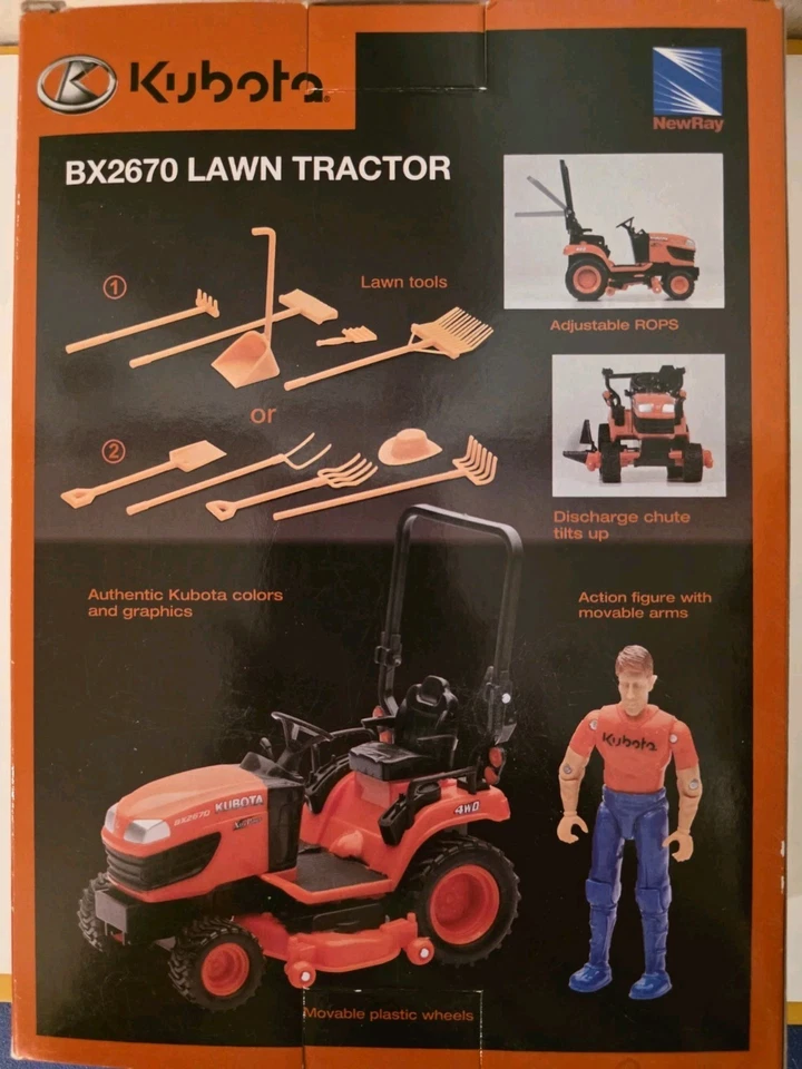 New Ray BX2670 Toy Lawn Tractor Wirh Lawn Tools Scale 1:18 - Image 1 of 4