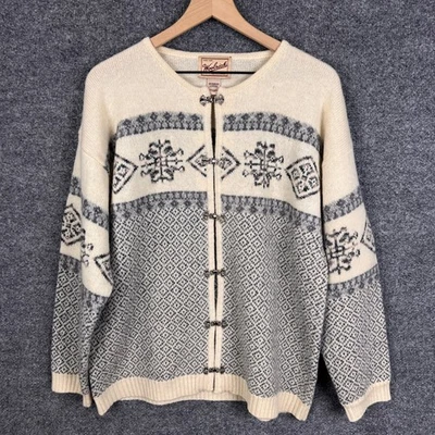 Cárdigan de lana Woolrich suéter para mujer L nórdico palanca frontal gris crema Foto 1 de 4