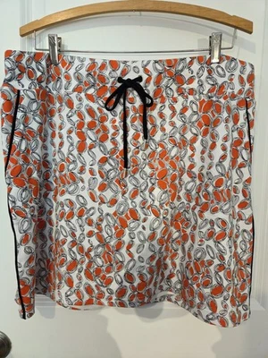 Saia de golfe Jones New York feminina grande skort tênis atlético branca laranja - Imagem 1 de 4