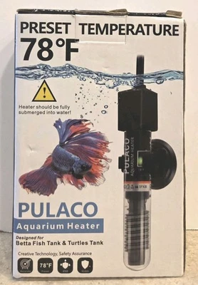 Pulaco Aquarium Heater 25W 78℉  1 - 6 Gal Betta Fish Turtles Tank PL-168 NEW - Image 1 of 2