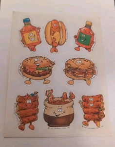 Hallmark Scratch 'n Sniff Hallmark Chatarra Picante Comida Pegatina Hoja 1983 Nuevo - Imagen 1 de 4