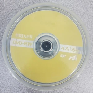 Maxell DVD-RW 15 Pack Blank Recordable DVD 4.7GB 2hr SP Mode Open Box New - Afbeelding 1 van 5