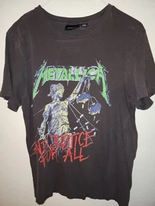 Metallica E Giustizia Per Tutti Maglietta Nera Vintage Distressed Medium - Foto 1 di 5