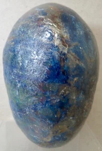 Vtg Raku Art Pottery Egg Multicolor Metallic Surface Glaze Large 7 1/2" Unsigned - Picture 1 of 9