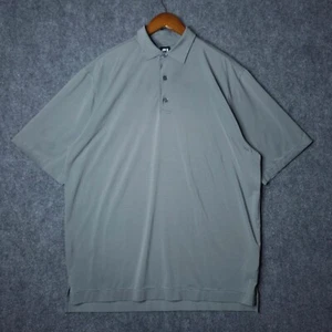 FootJoy Polo Golf Shirt Herren XL grau Nadelstreifen Kurzarm Performance Stretch - Bild 1 von 8