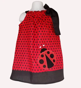 Ladybug girl dress, Personalize ladybug pillowcase dress, Girl pillowcase dress - Picture 1 of 5