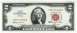 1963-A $2 US Star Note Red Seal Fr 1514* - Picture 1 of 2