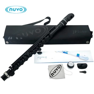 Nuvo jFlute 2.0 - Student Plastic Flute w "Donut" Curved Headjoint - Black/Black - Picture 1 of 2